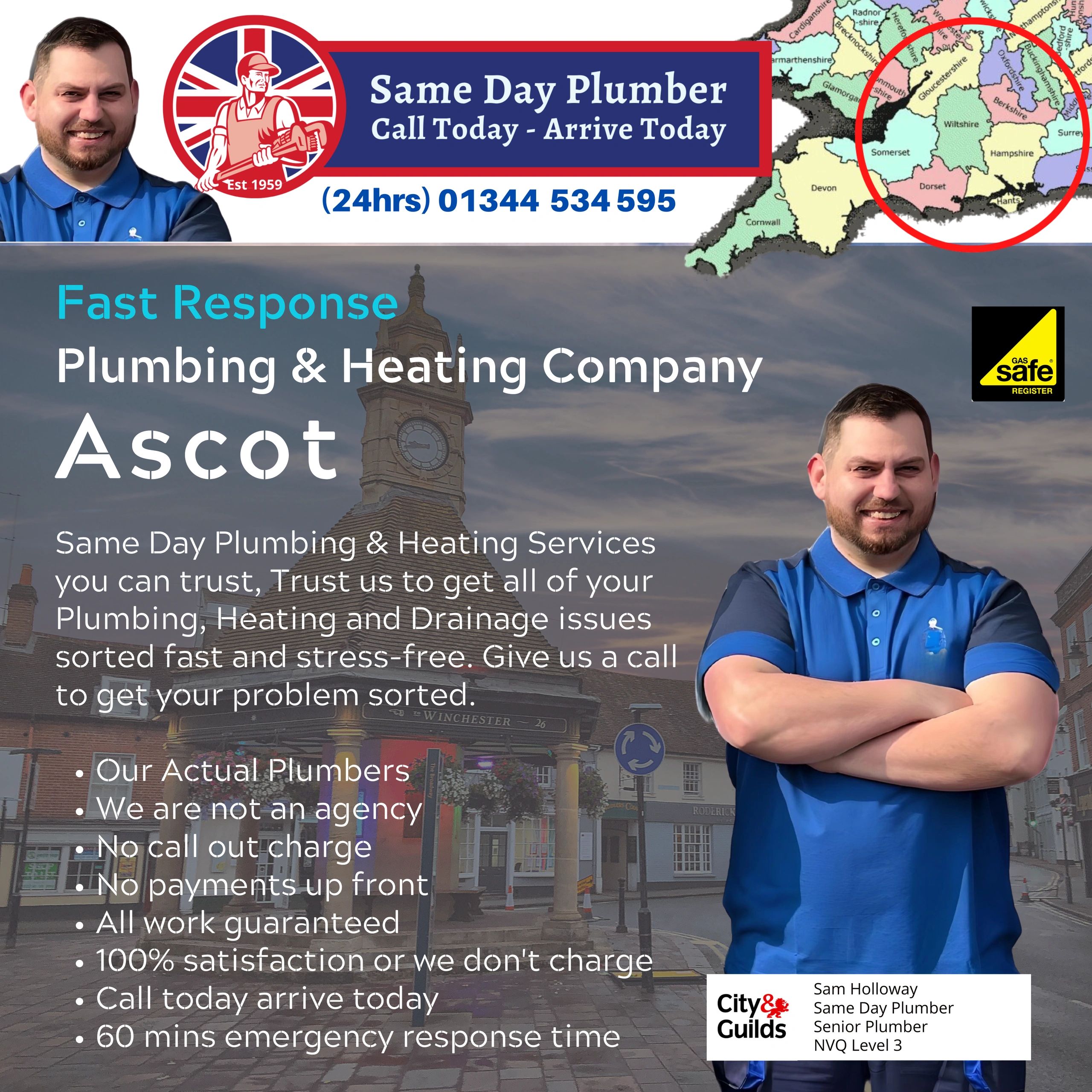 24/7 Plumber in Ascot, No call out charge 01344 534 595